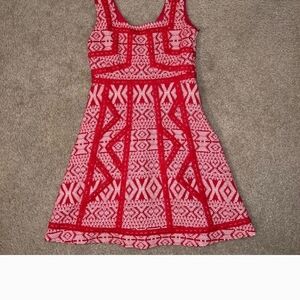 Maeve Red and White Textured Dress